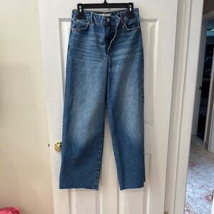 Zara Blue mid rise wide leg jeans 2